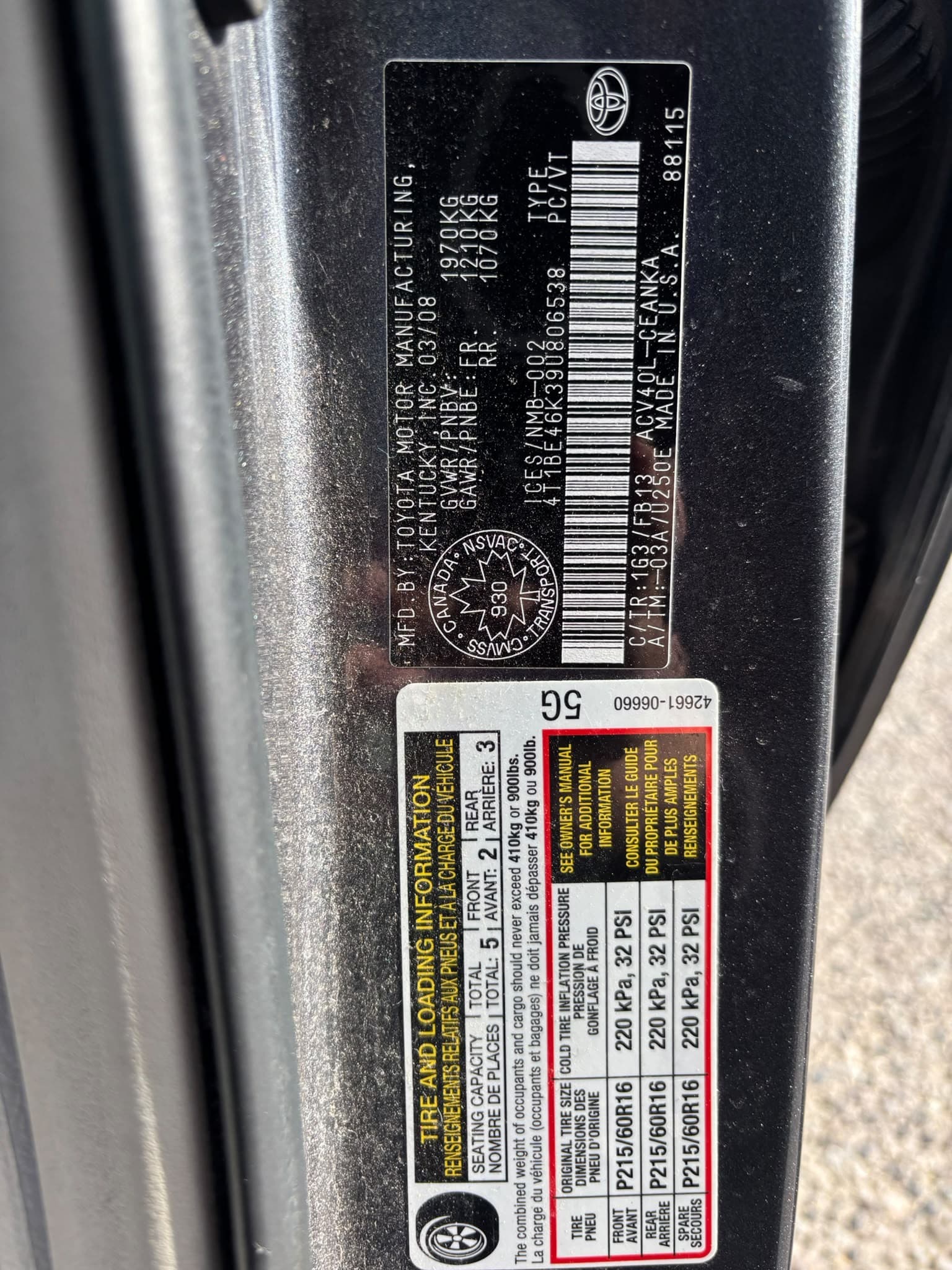 2009 Toyota Camry 4dr Sdn I4 Auto LE