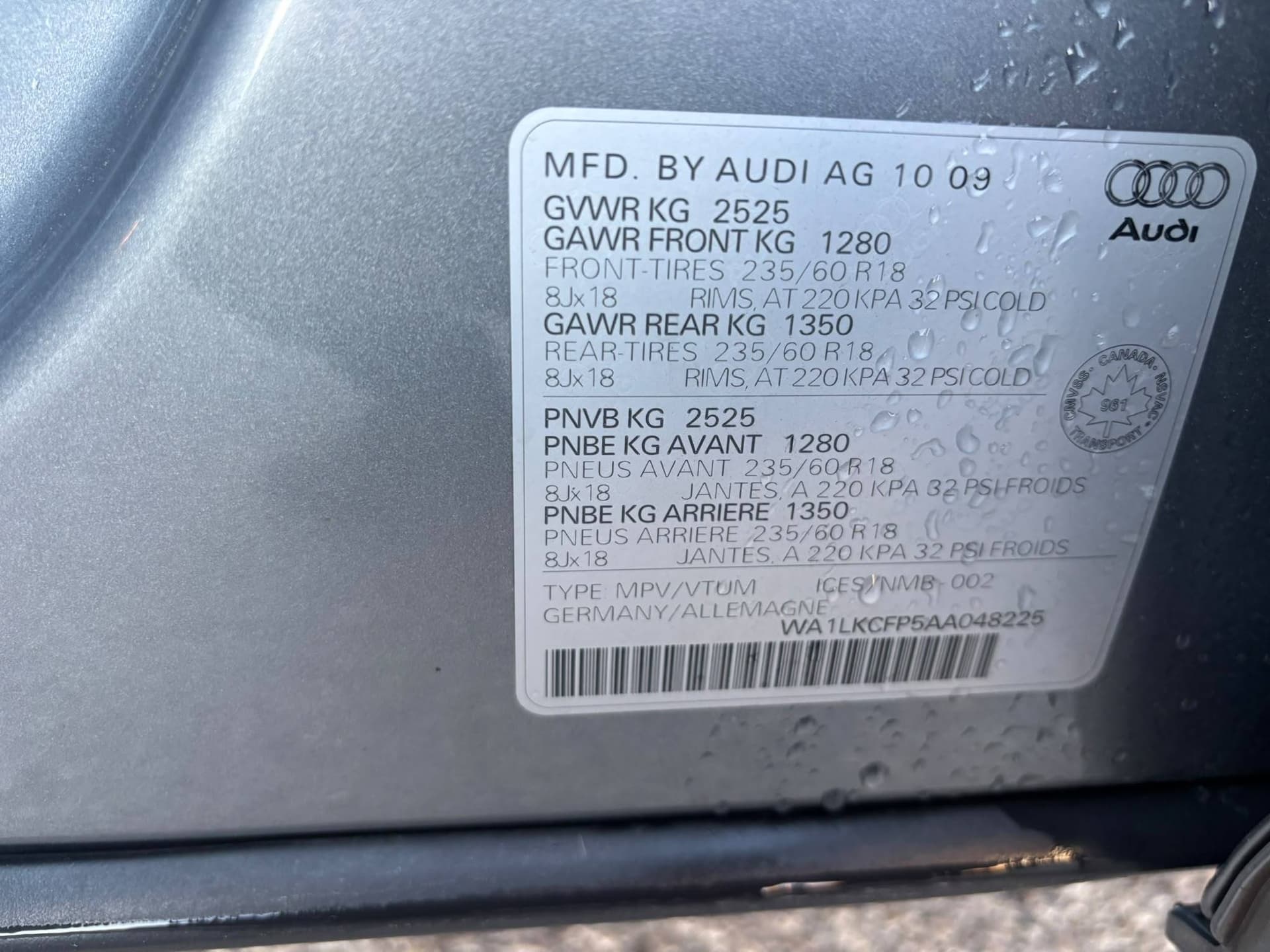 2010 Audi Q5 Quattro 4dr 3.2L Premium