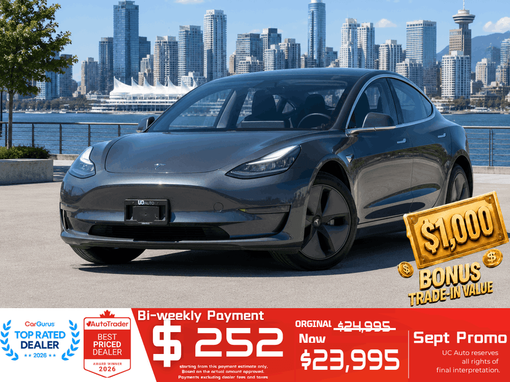 2019 Tesla Model 3 Standard Range RWD/ CLEAN TITLE/ BC LOCAL/ ONE OWNER
