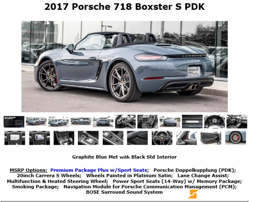 2017 Porsche 718 Boxster S
