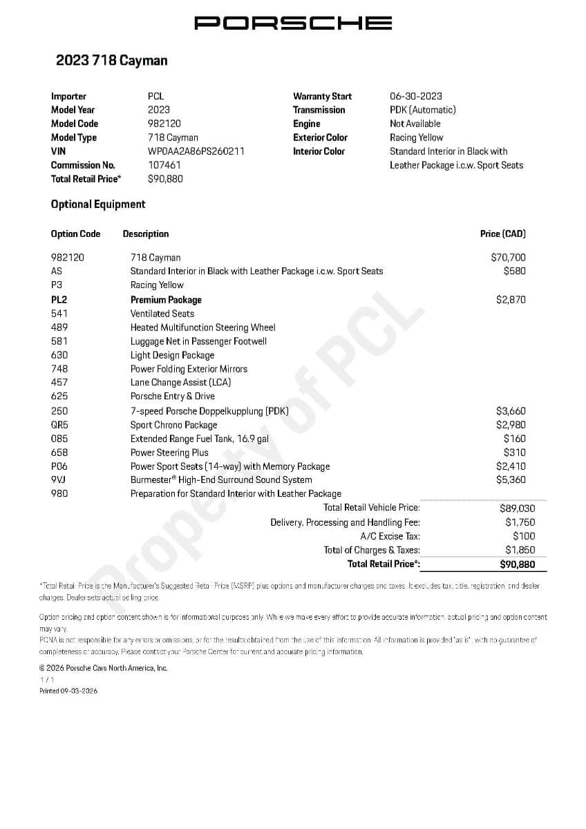 2023 Porsche 718 Cayman Coupe