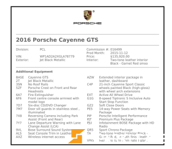 2016 Porsche Cayenne GTS