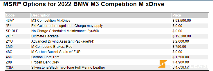 2022 BMW M3 Competition M xDrive 