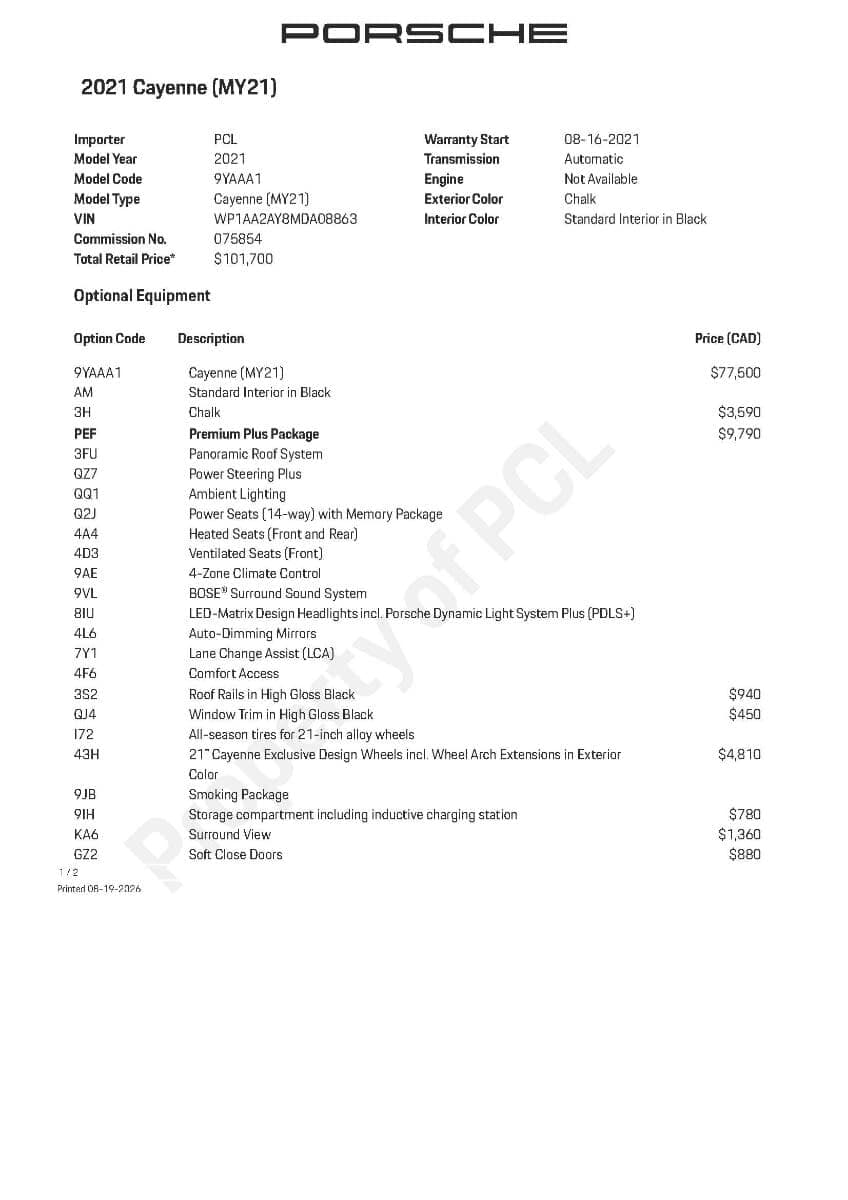 2021 Porsche Cayenne AWD