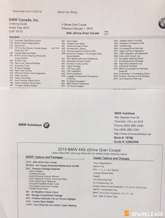 2019 BMW 440 四门