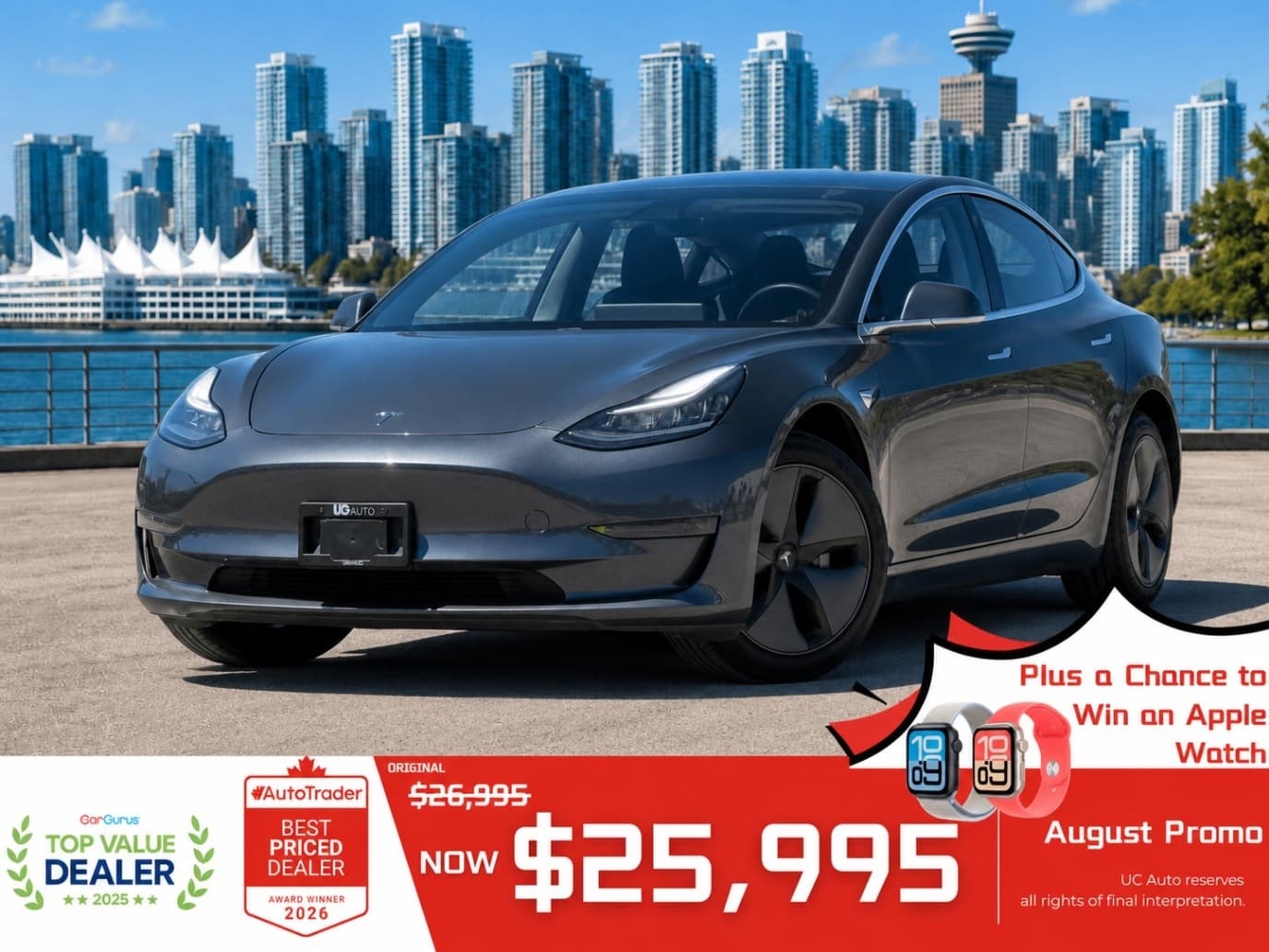 2019 Tesla Model 3 Standard Range RWD/ CLEAN TITLE/ BC LOCAL/ ONE OWNER