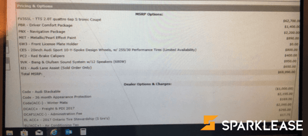 2017 Audi TTS 急转 包括2360押金
