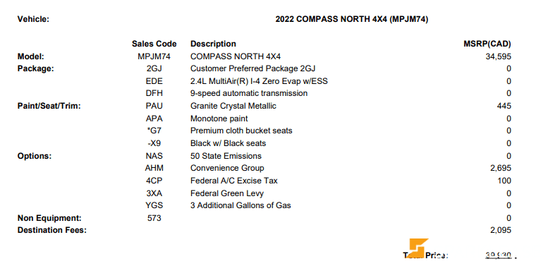 2022 Jeep Compass North 4X4