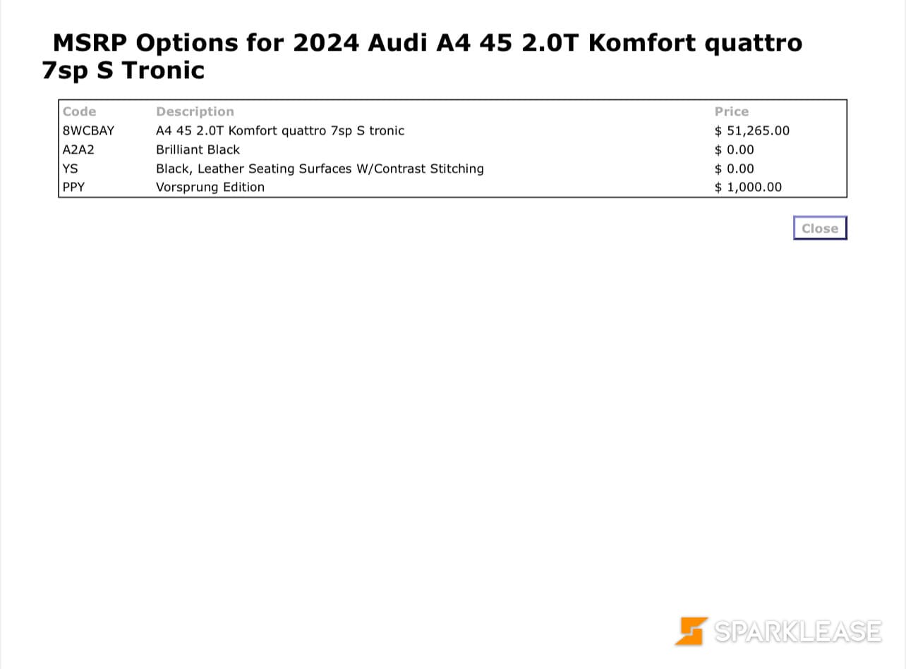 2024 Audi A4 Sedan Komfort 45 quattro S Tronic