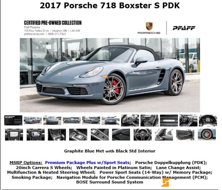 2017 Porsche 718 Boxster S